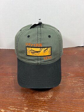 Attack On Titan Final Season Levi Embroidered Adjustable Cap Olive & Black Cotto